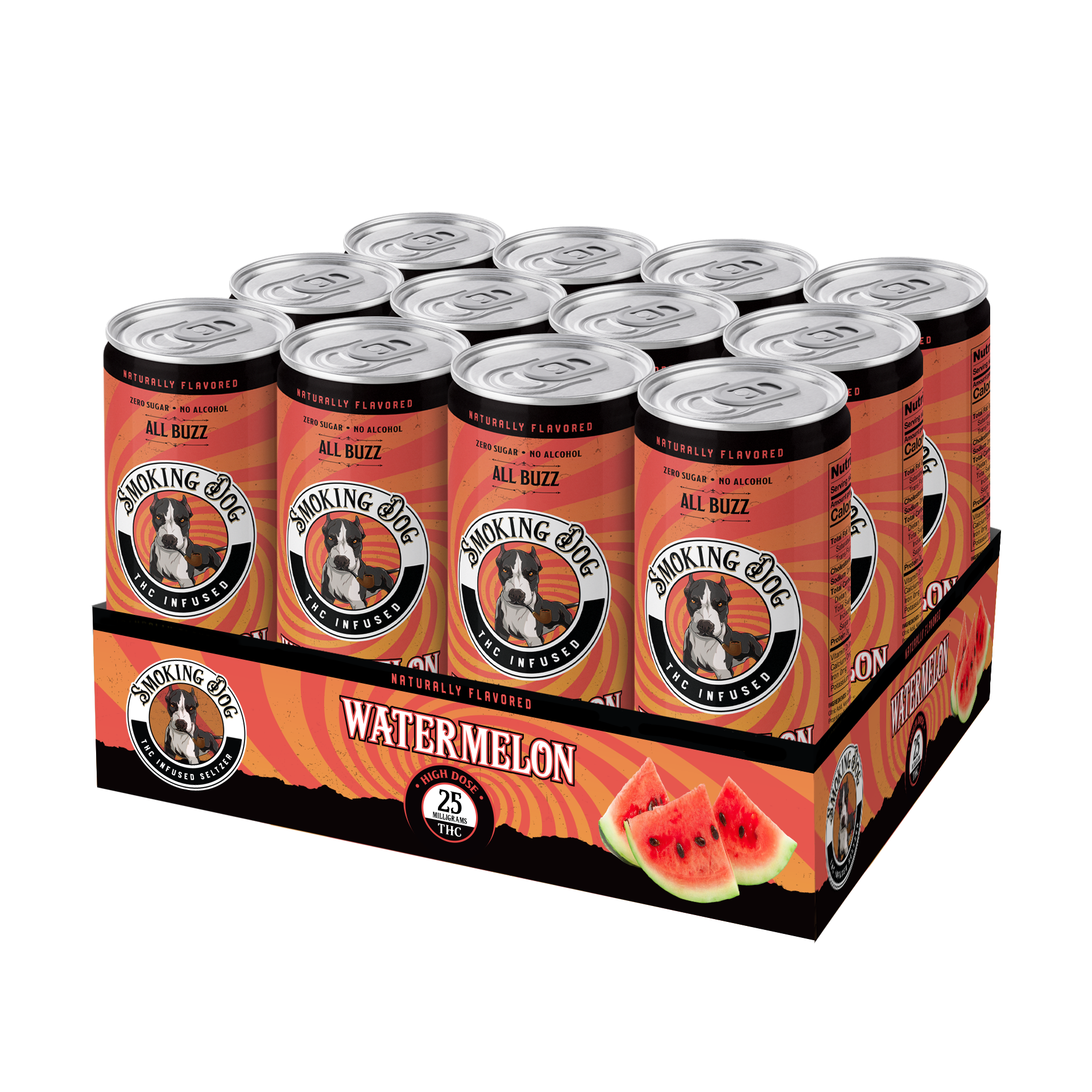 THC Seltzer Watermelon 25mg - 12 pack