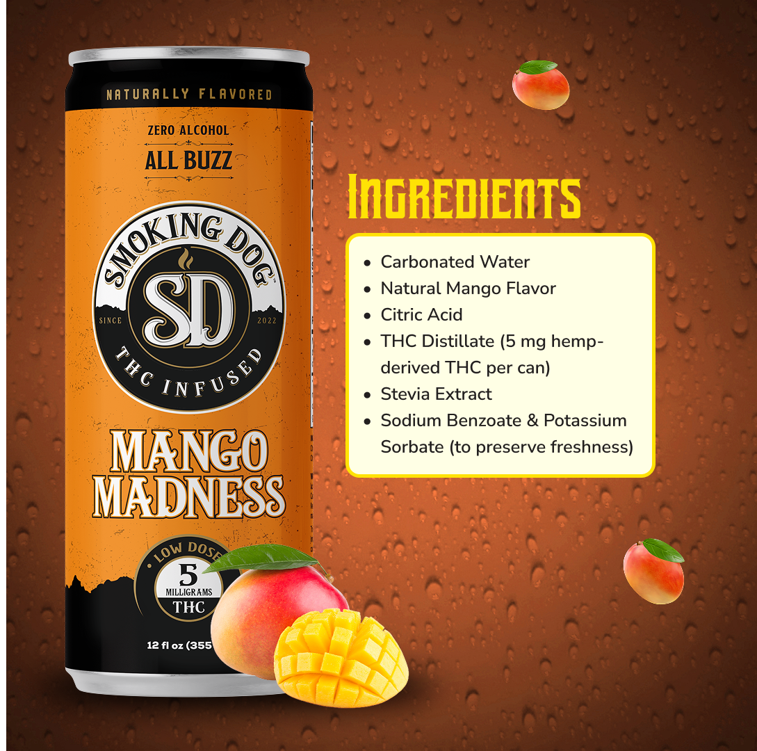 THC Seltzer Mango Madness 5mg - 12 pack