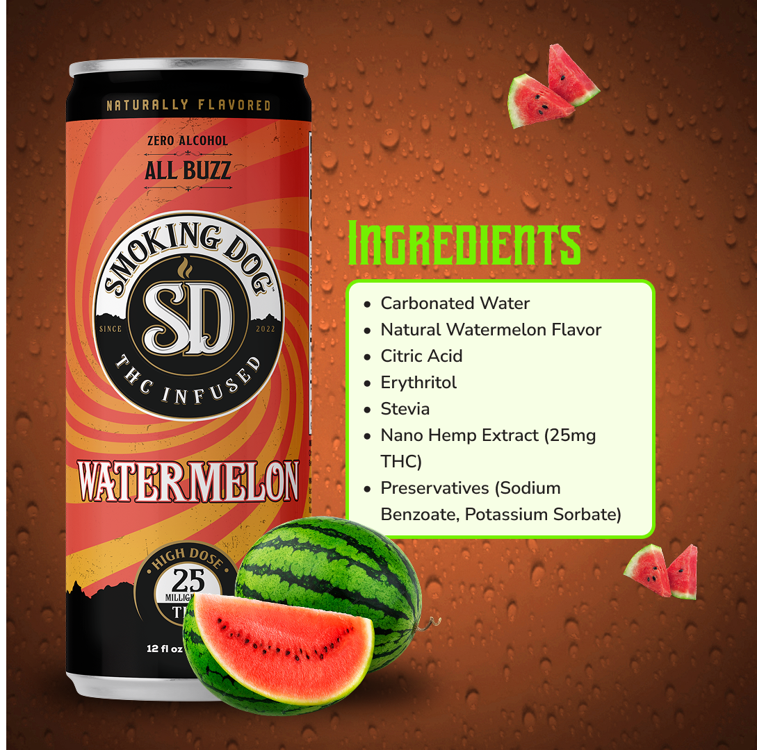 THC Seltzer Watermelon 25mg - 12 pack