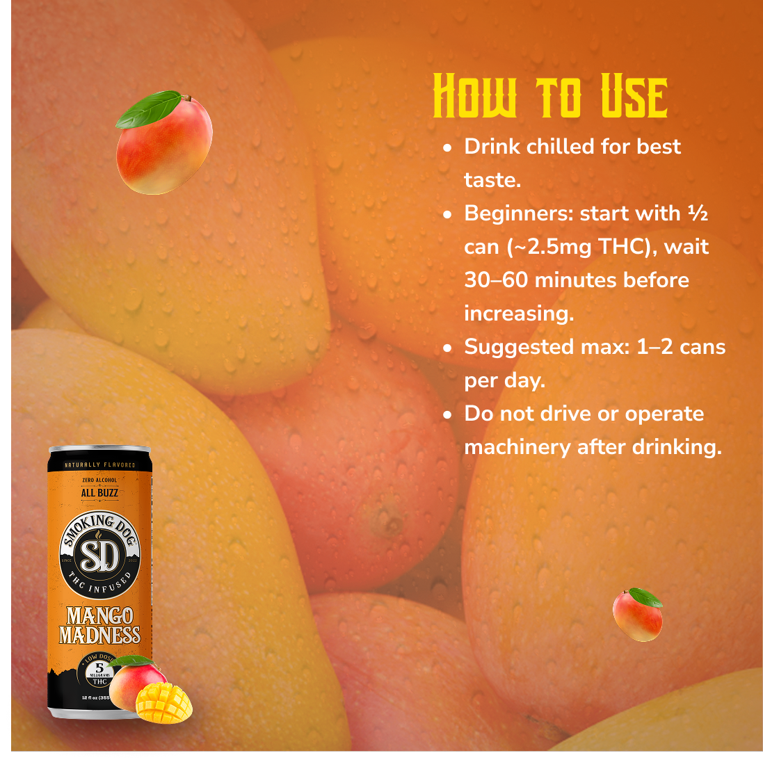 THC Seltzer Mango Madness 5mg - 12 pack