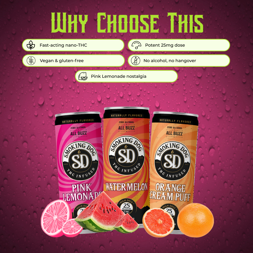 THC Seltzer Pink Lemonade 25mg - 12 Pack