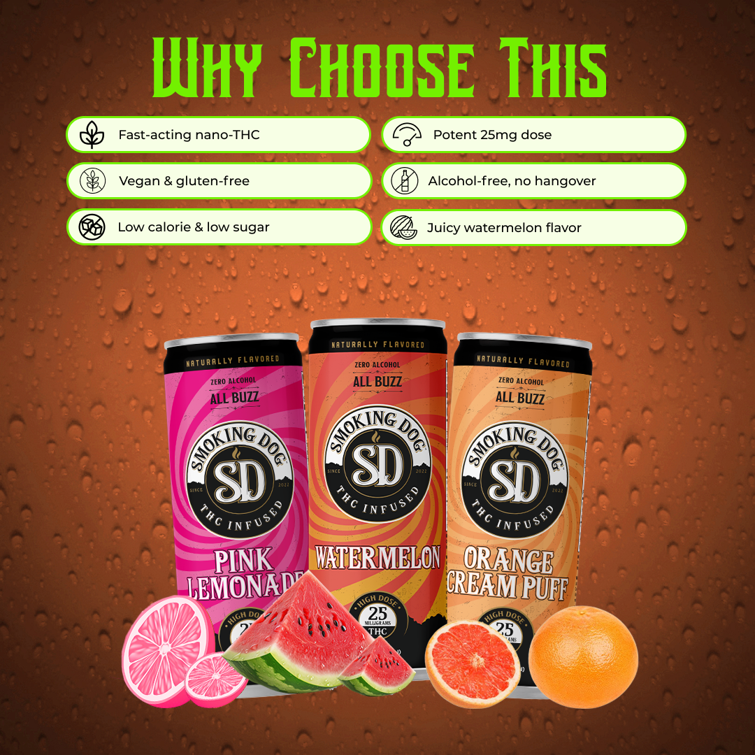 THC Seltzer Watermelon 25mg - 12 pack