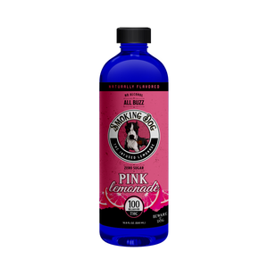 Smoking Dog Pink Lemonade bottle, 100mg hemp-derived THC, zero sugar