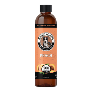 Smoking Dog Peach THC infused syrup bottle, 500mg THC