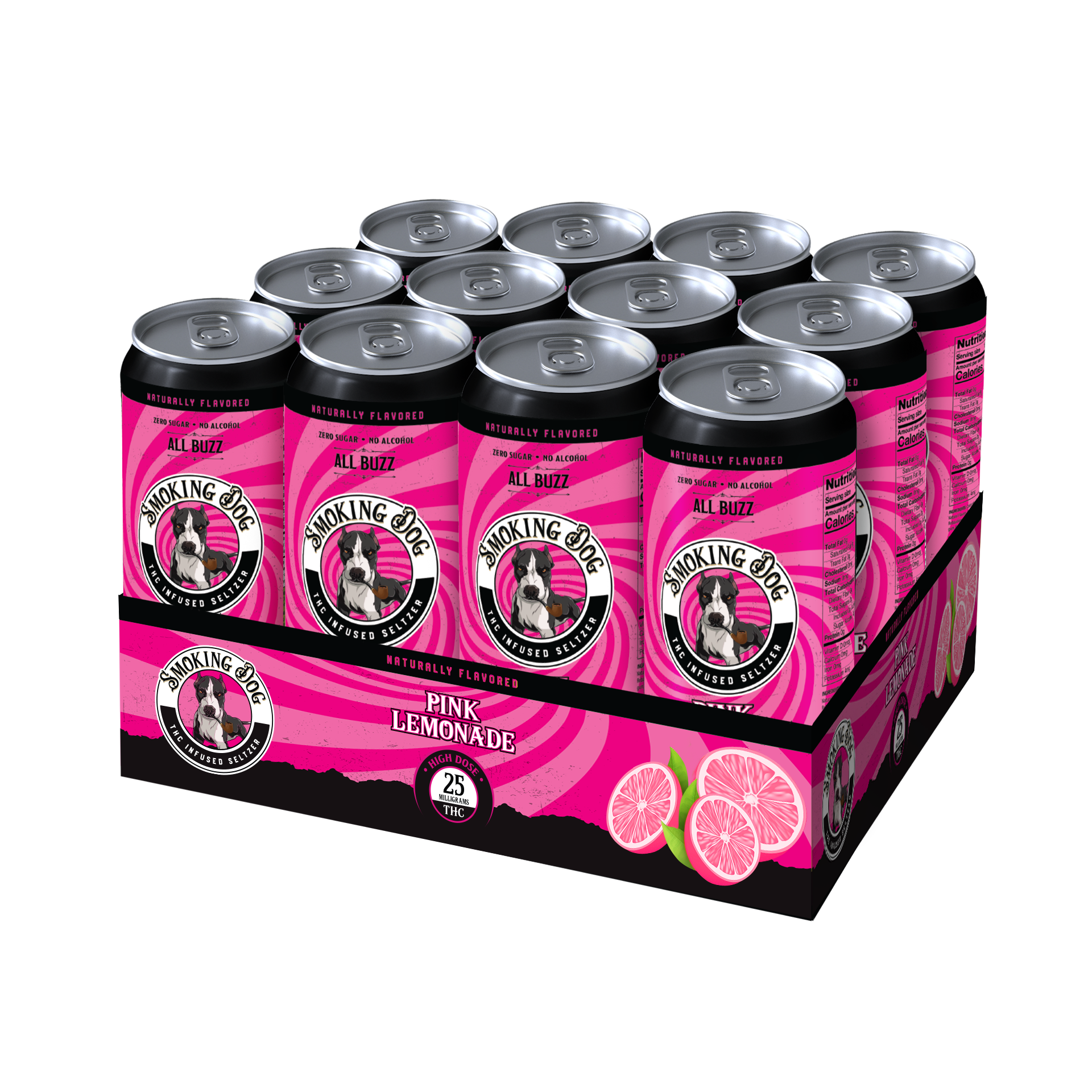 12Pack Smoking Dog Pink Lemonade 25mg Tray