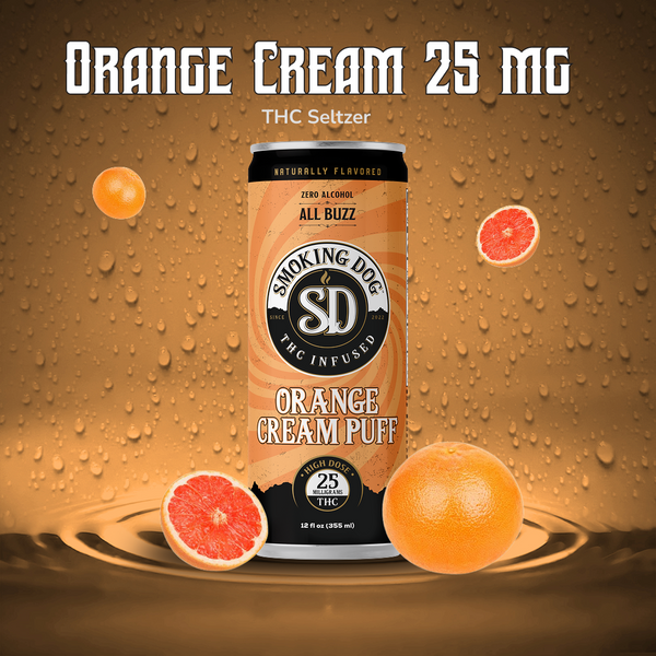 THC Infused Seltzer Orange Cream Puff 25mg - 12 Pack – Smoking Dog