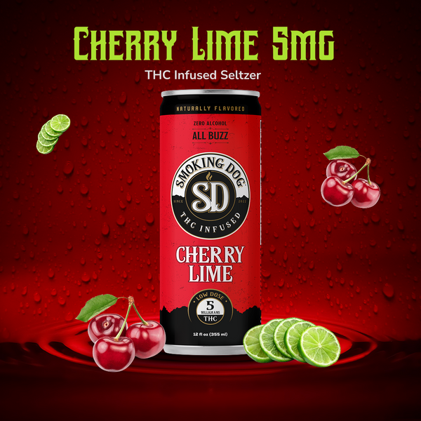 THC Infused Seltzer Cherry Lime 5mg - 12 Pack Refreshment