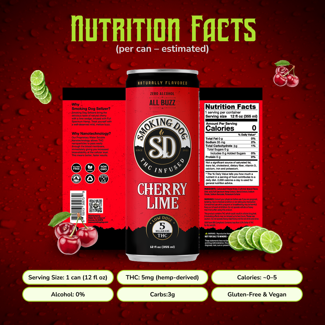 THC Seltzer Cherry Lime 5mg - 12 pack