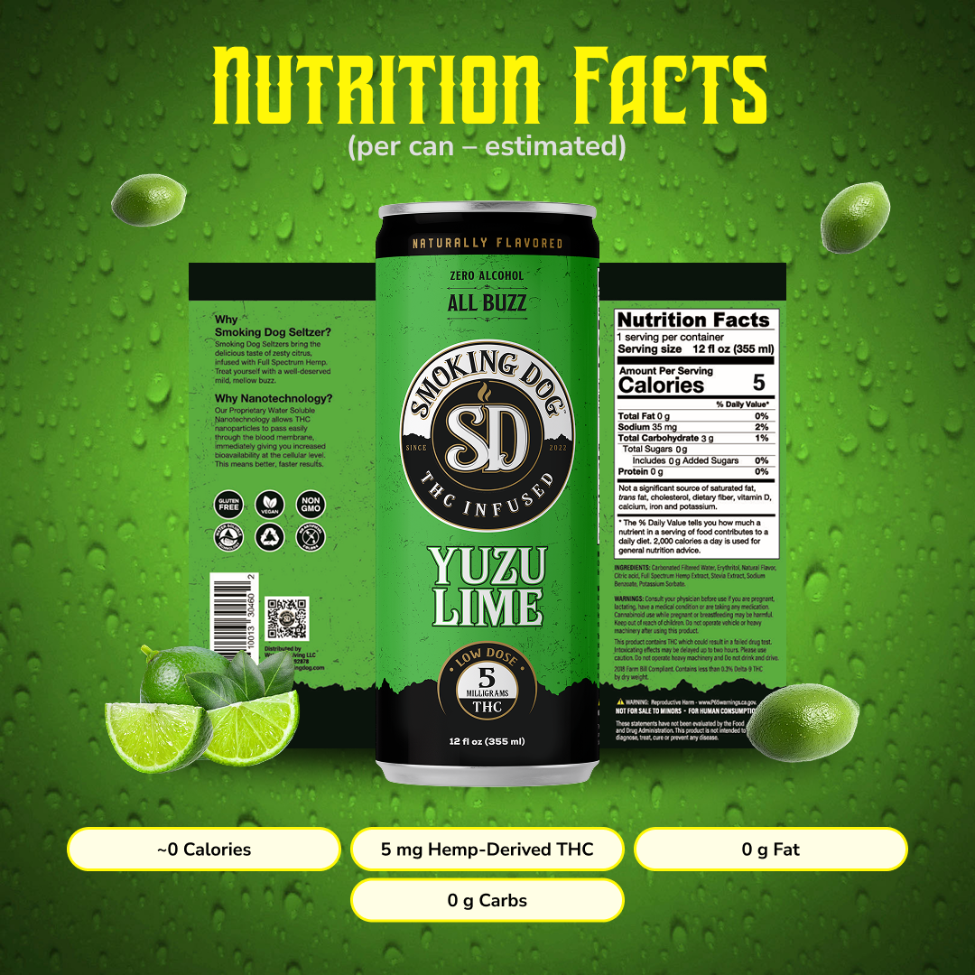 THC Seltzer Yuzu Lime 5mg - 12 pack