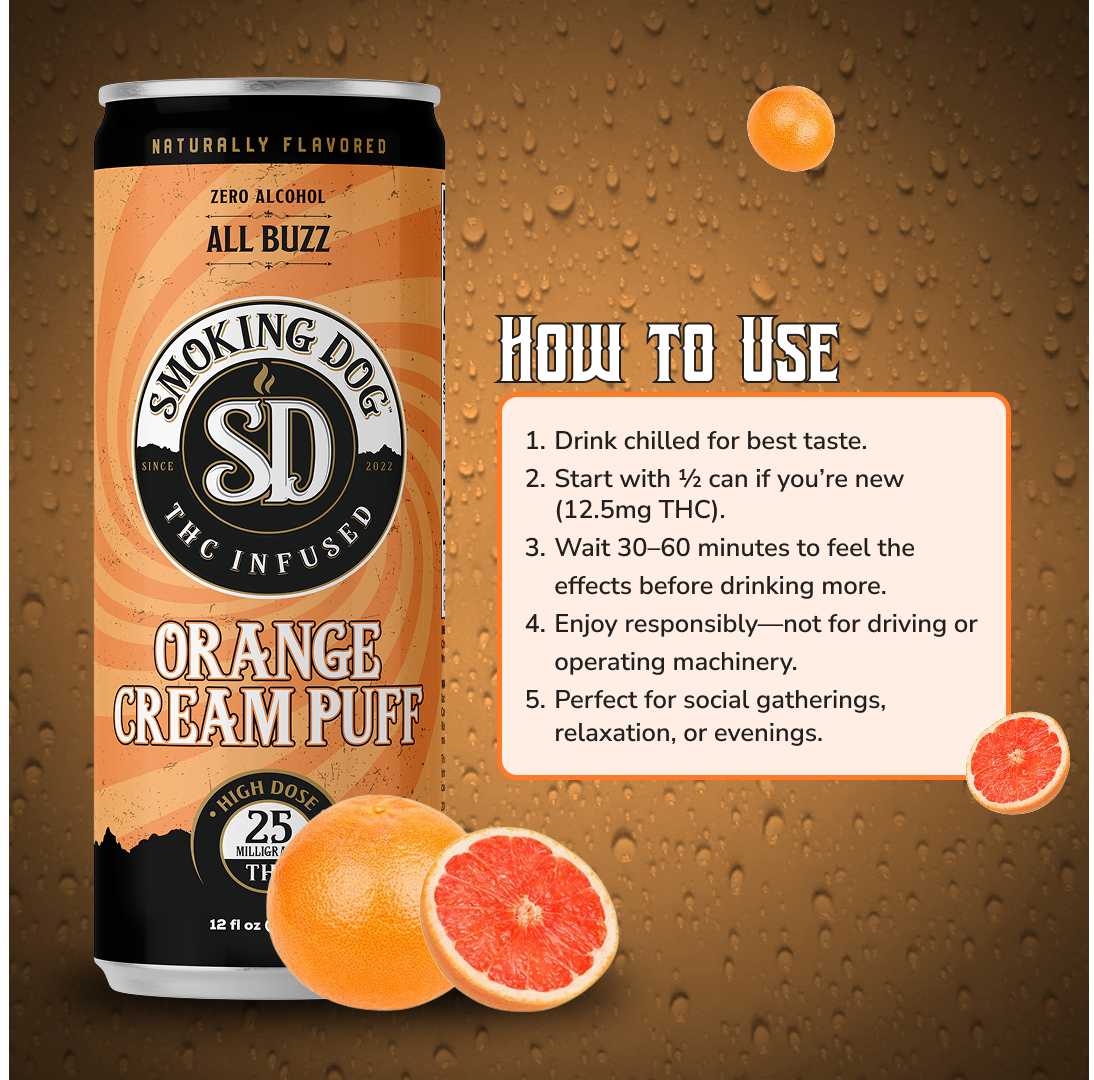 THC Seltzer Orange Cream 25mg - 12 Pack