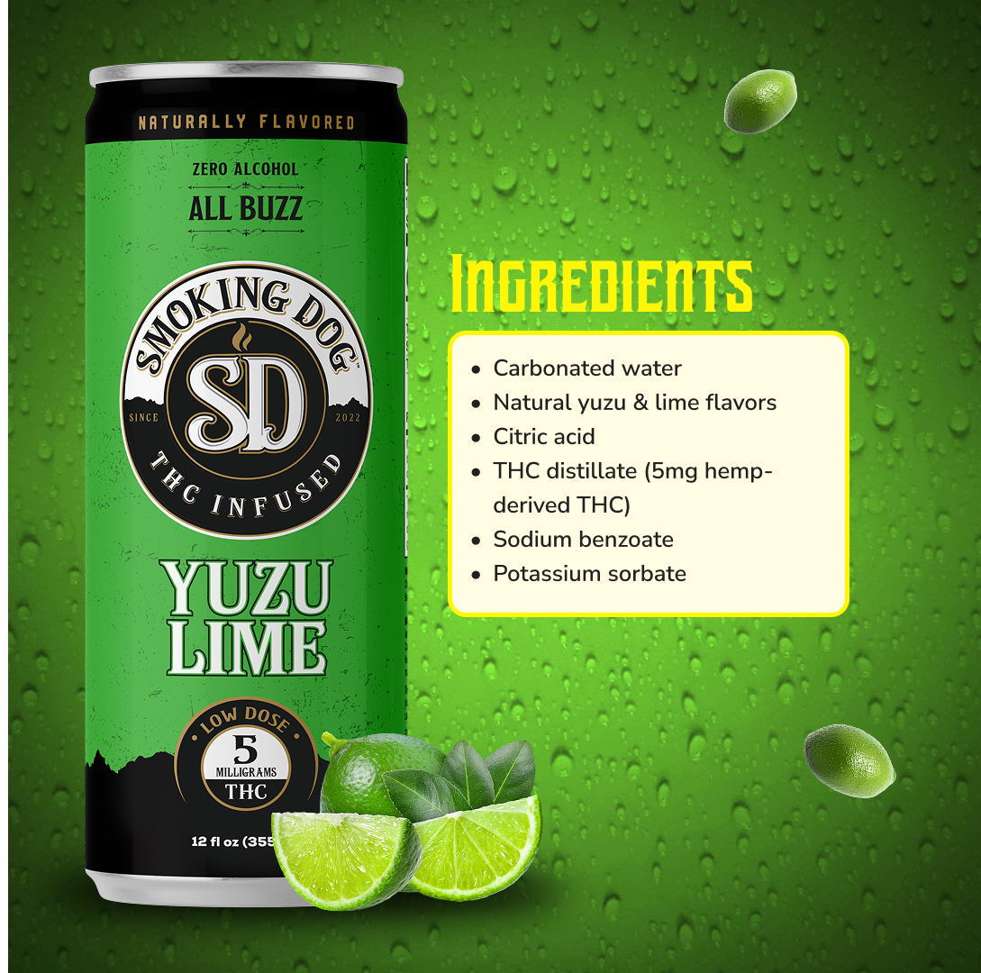 THC Seltzer Yuzu Lime 5mg - 12 pack