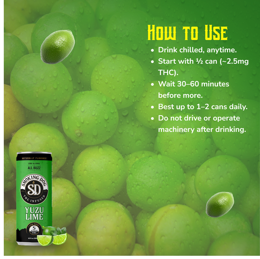 THC Seltzer Yuzu Lime 5mg - 12 pack