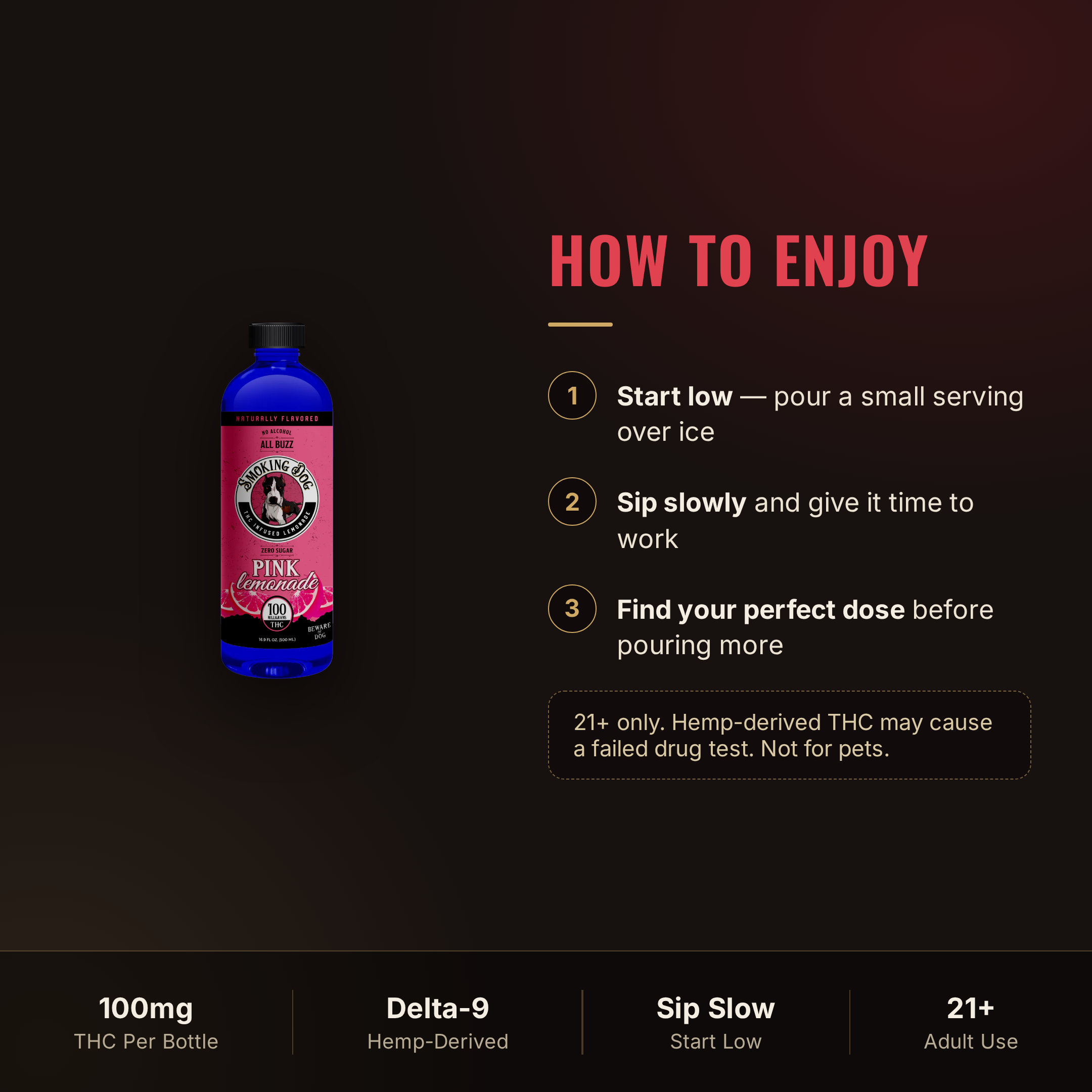 How to enjoy Smoking Dog Pink Lemonade: start low, sip slowly