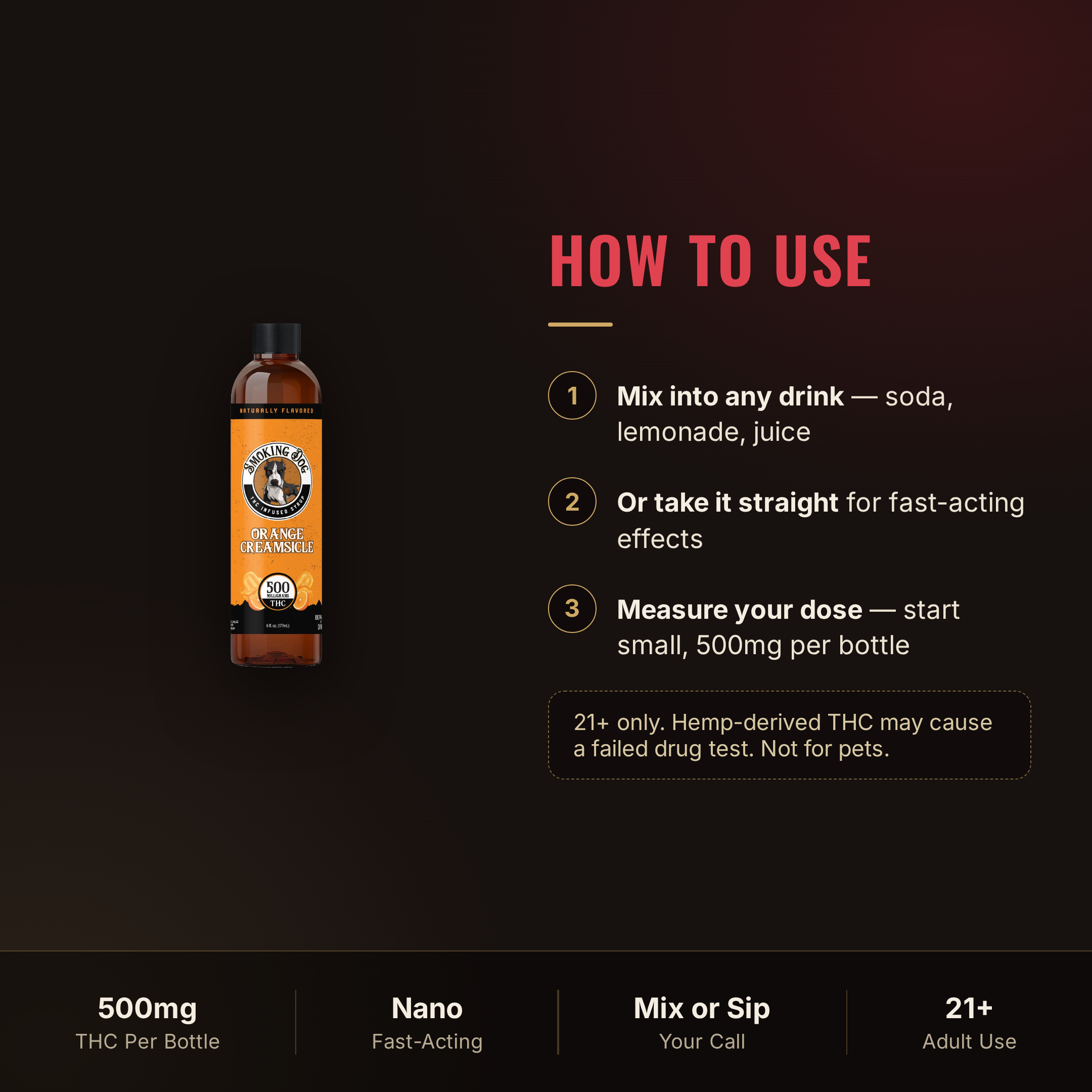 How to use Smoking Dog Orange Creamsicle THC syrup: mix or take straight