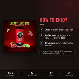 How to enjoy Smoking Dog Cherry Lime THC seltzer: serving guidance
