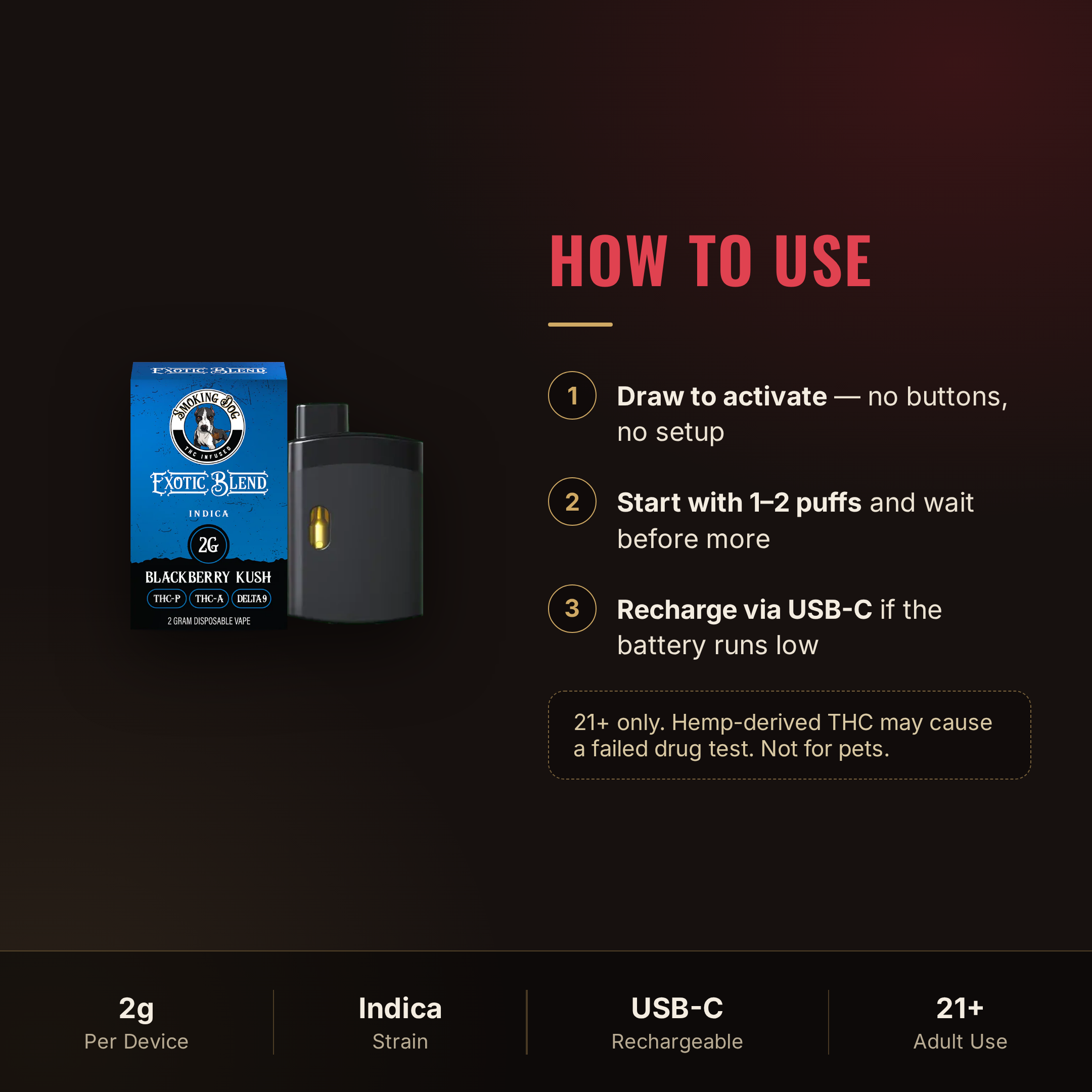 How to use Smoking Dog Blackberry Kush disposable vape