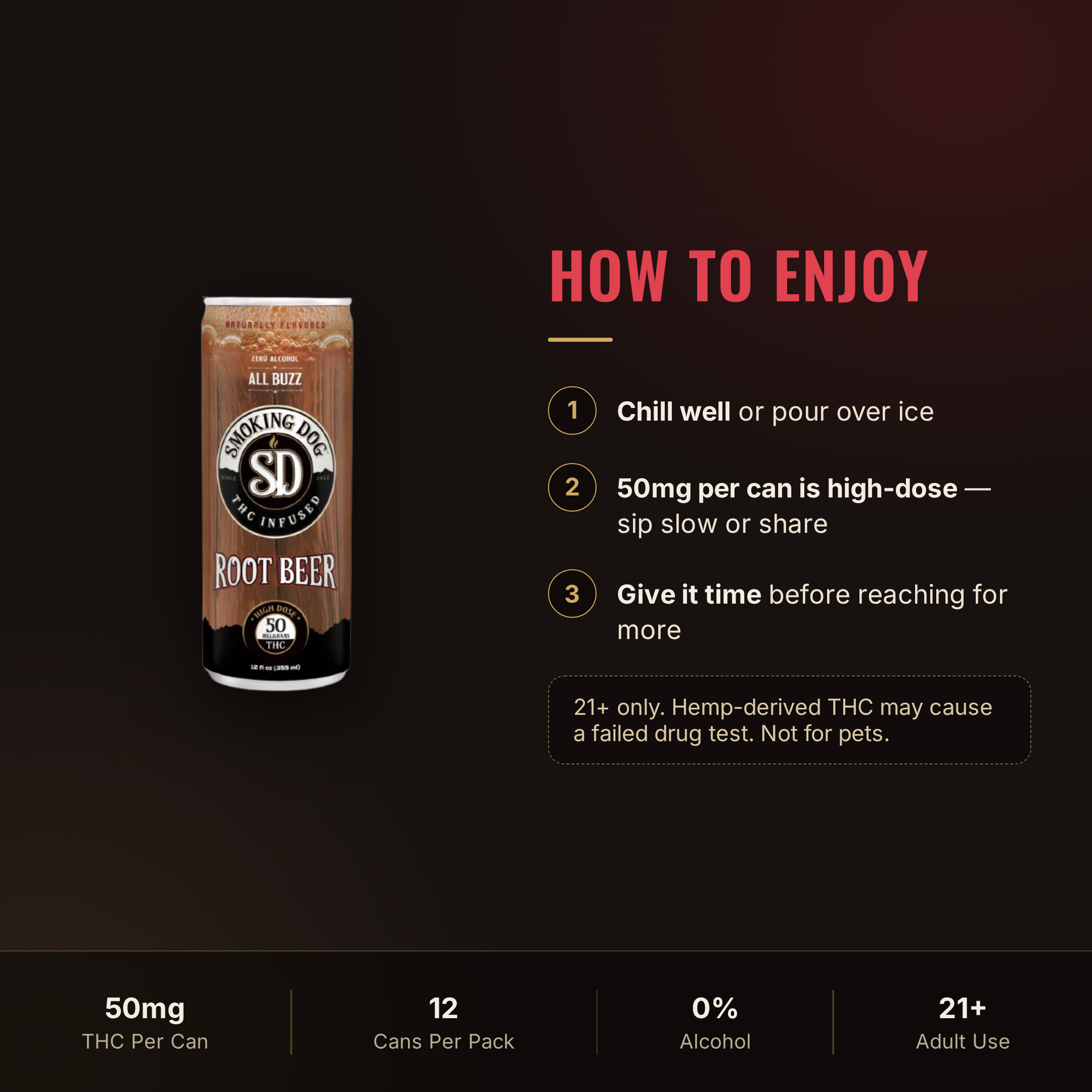 How to enjoy Smoking Dog Root Beer THC soda: serving guidance